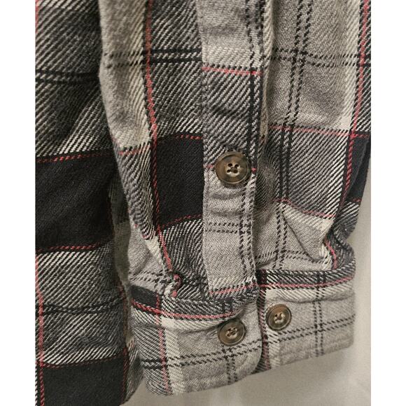 Duluth Trading Men’s 3XL Tall Cotton Plaid Flannel Shirt Long Sleeve Gre/Black/C - Picture 3 of 6